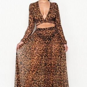 Leopard Print Maxi Skirt